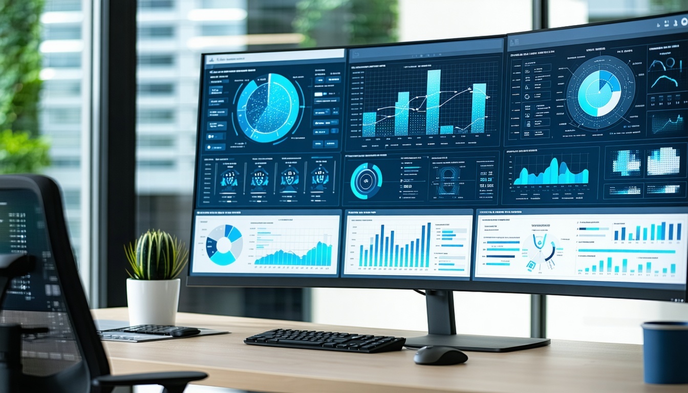 AI workflow automation dashboard in use at a modern office
